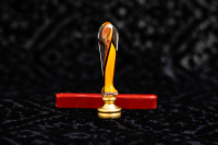 Orange Murano glass seal set