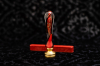 Red Murano glass seal set